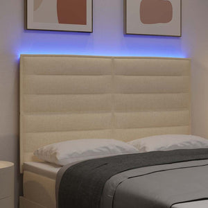 LED κεφαλάρι με φώτα λωρίδας LED Κρεμ 144 cm Πολυεστέρας - Pakobazaar