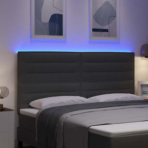 LED κεφαλάρι με LED ταινίες φωτός Σκούρο Γκρι 180 cm ύφασμα - Pakobazaar