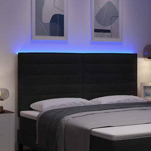 LED κεφαλάρι με φώτα λωρίδας LED Μαύρο 180 cm Πολυεστέρας - Pakobazaar