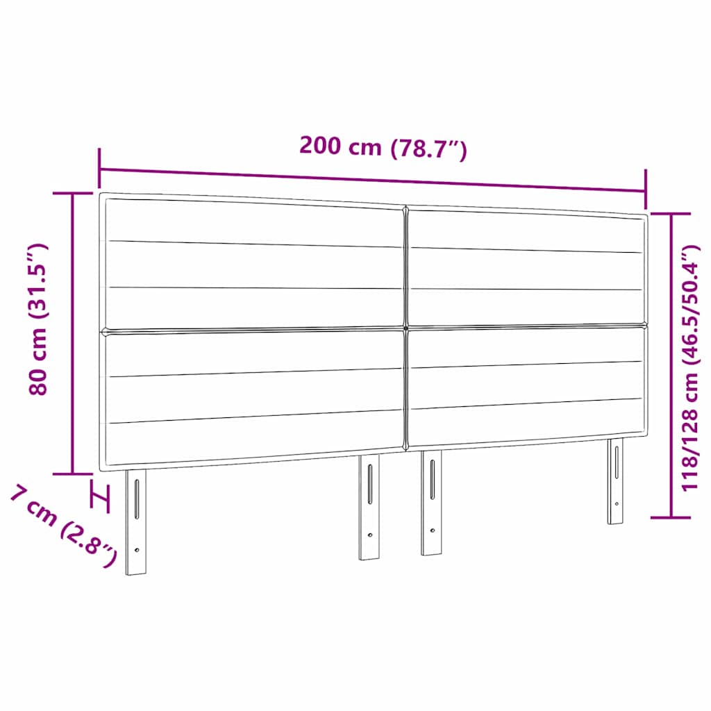LED κεφαλάρι με φώτα λωρίδας LED Σκούρο Γκρι 200 cm Πολυεστέρας - Pakobazaar
