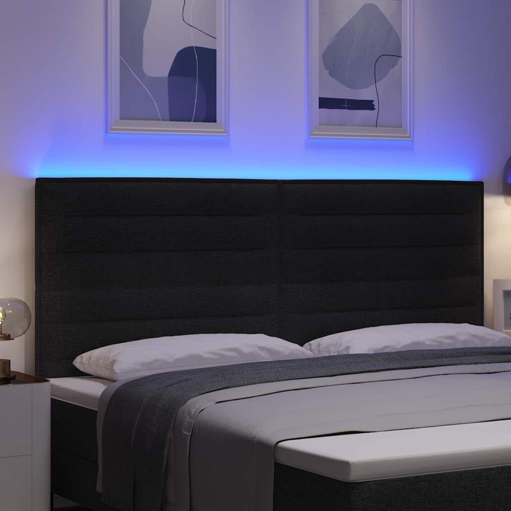 LED κεφαλάρι με φώτα λωρίδας LED Μαύρο 200 cm Πολυεστέρας - Pakobazaar
