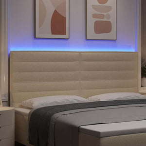 LED κεφαλάρι με LED ταινίες φωτός Κρεμ 200 cm ύφασμα