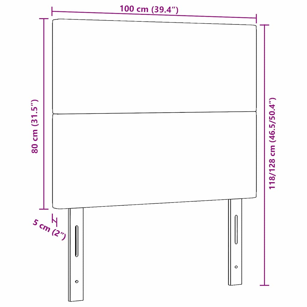 LED κεφαλάρι με φώτα λωρίδας LED Κρεμ 100 cm Πολυεστέρας - Pakobazaar