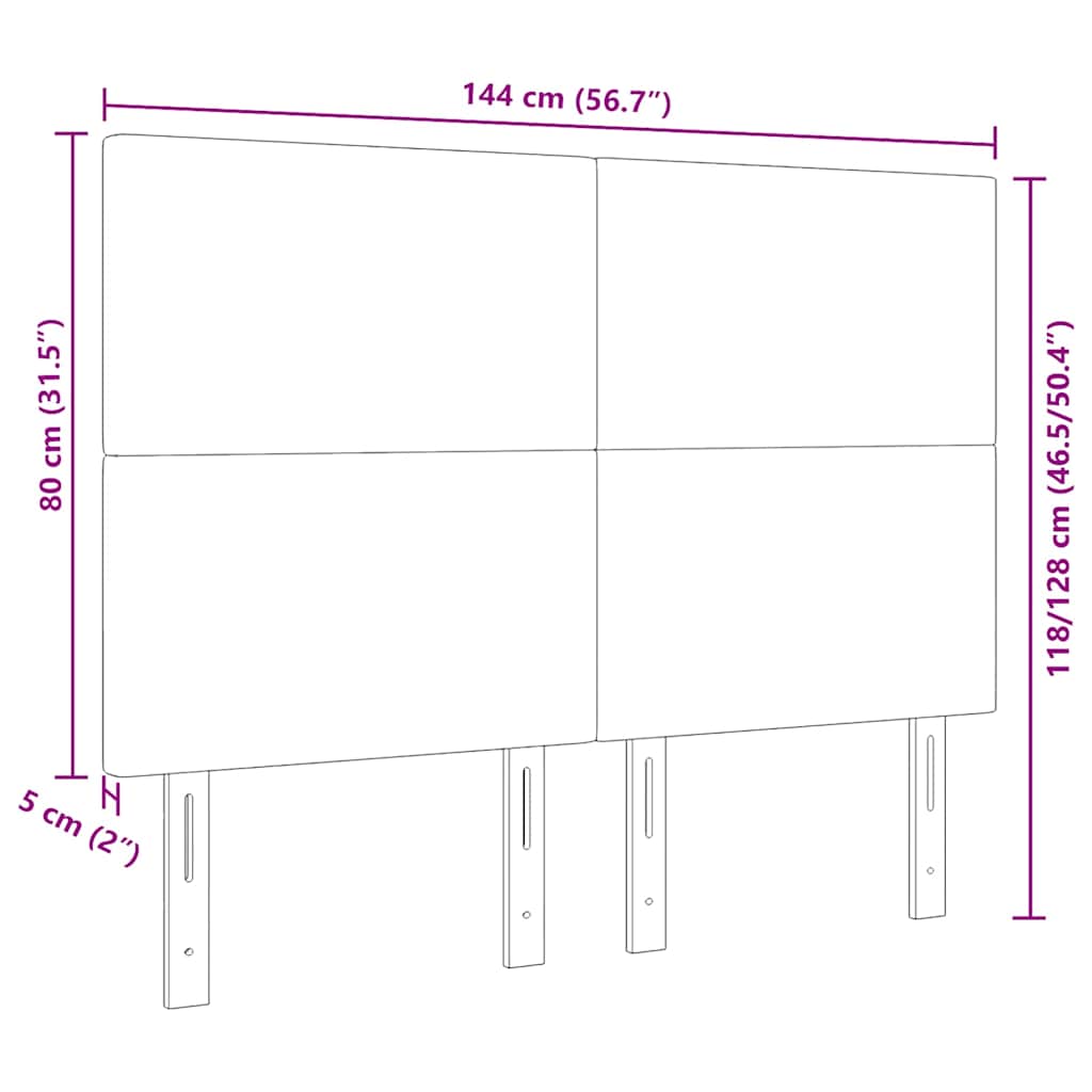 LED κεφαλάρι με κεφαλάρι Ανοιχτό γκρι 144 cm Πολυεστέρας - Pakobazaar