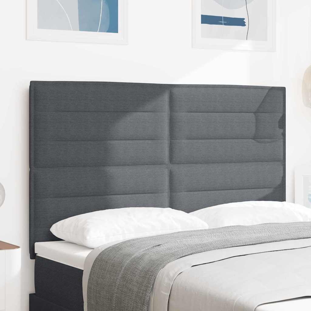 LED κεφαλάρι Σκούρο Γκρι 144 cm Υφασμάτινο Κορντουρά - Pakobazaar