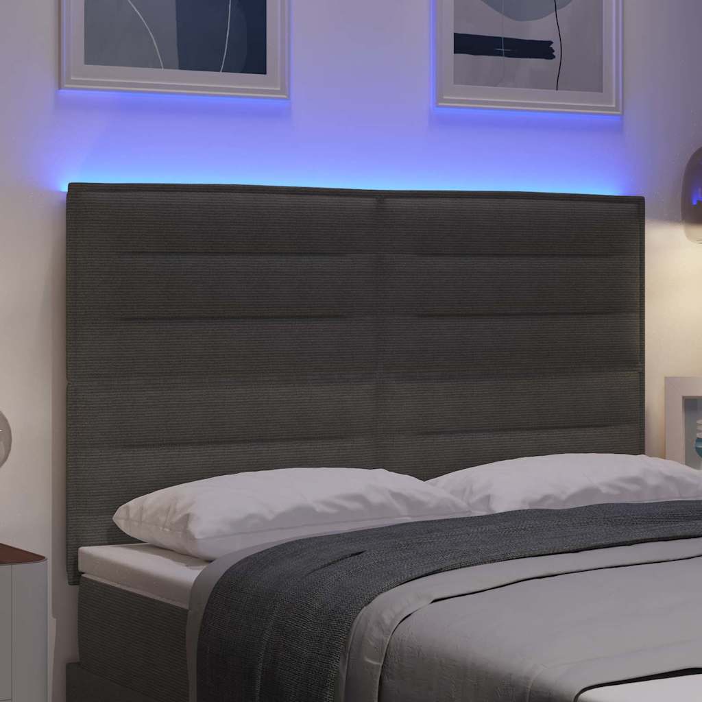 LED κεφαλάρι Ανοιχτό γκρι 160 cm Υφασμάτινο Κορντουρά