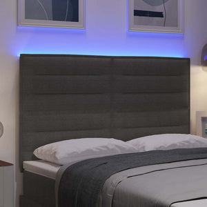 LED κεφαλάρι Ανοιχτό γκρι 160 cm Υφασμάτινο Κορντουρά