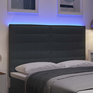 LED κεφαλάρι με φώτα λωρίδας LED Σκούρο Γκρι 160 cm Πολυεστέρας - Pakobazaar