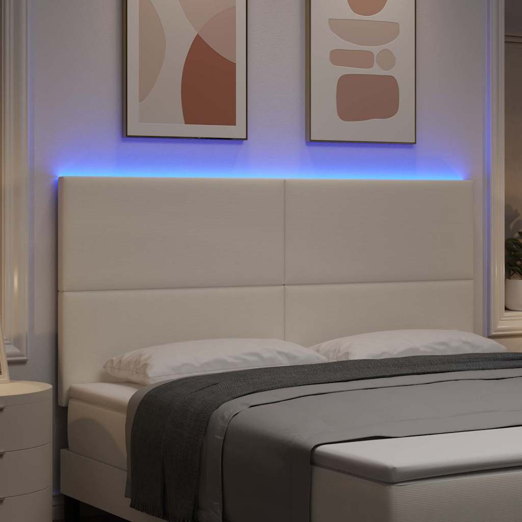 LED κεφαλάρι με φώτα λωρίδας LED Κρεμ 180 cm Πολυεστέρας - Pakobazaar