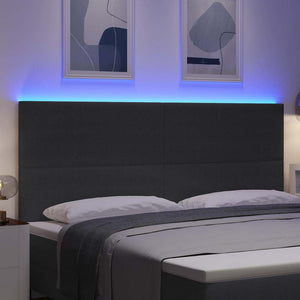 LED κεφαλάρι με φώτα λωρίδας LED Σκούρο Γκρι 200 cm Πολυεστέρας - Pakobazaar