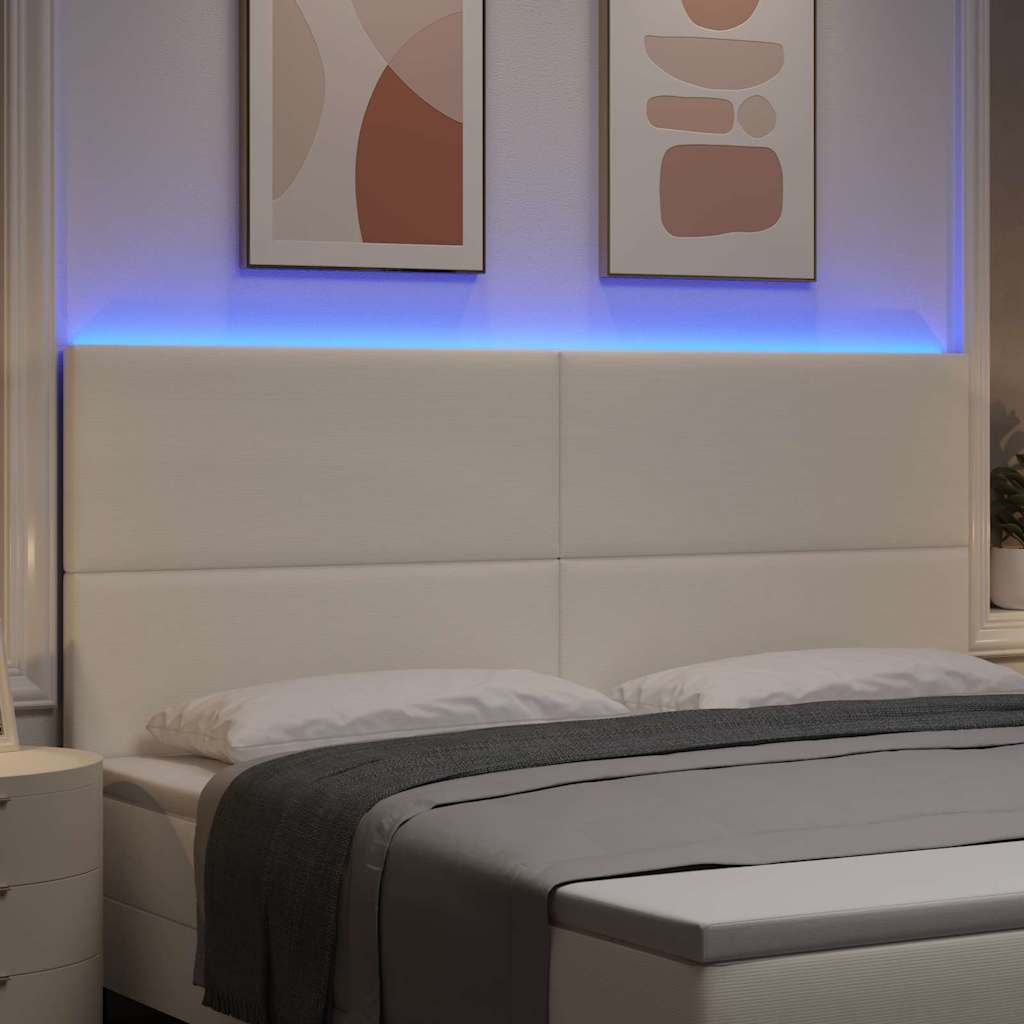 LED κεφαλάρι με φώτα λωρίδας LED Κρεμ 200 cm Πολυεστέρας - Pakobazaar