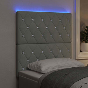 LED κεφαλάρι με φώτα λωρίδας LED Ανοιχτό γκρι 80 cm Πολυεστέρας - Pakobazaar