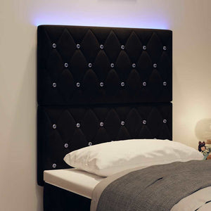 LED κεφαλάρι με LED ταινίες φωτός Μαύρο 80 cm Βελούδο