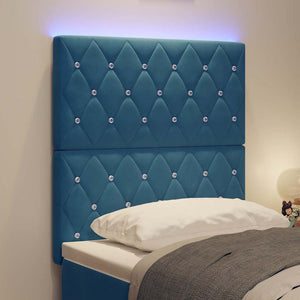 LED κεφαλάρι με LED ταινίες φωτός Σκούρο Μπλε 80 cm Βελούδο - Pakobazaar