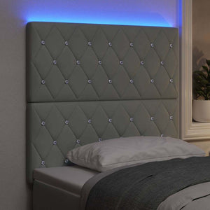 LED κεφαλάρι με LED ταινίες φωτός Ανοιχτό γκρι 80 cm Βελούδο - Pakobazaar