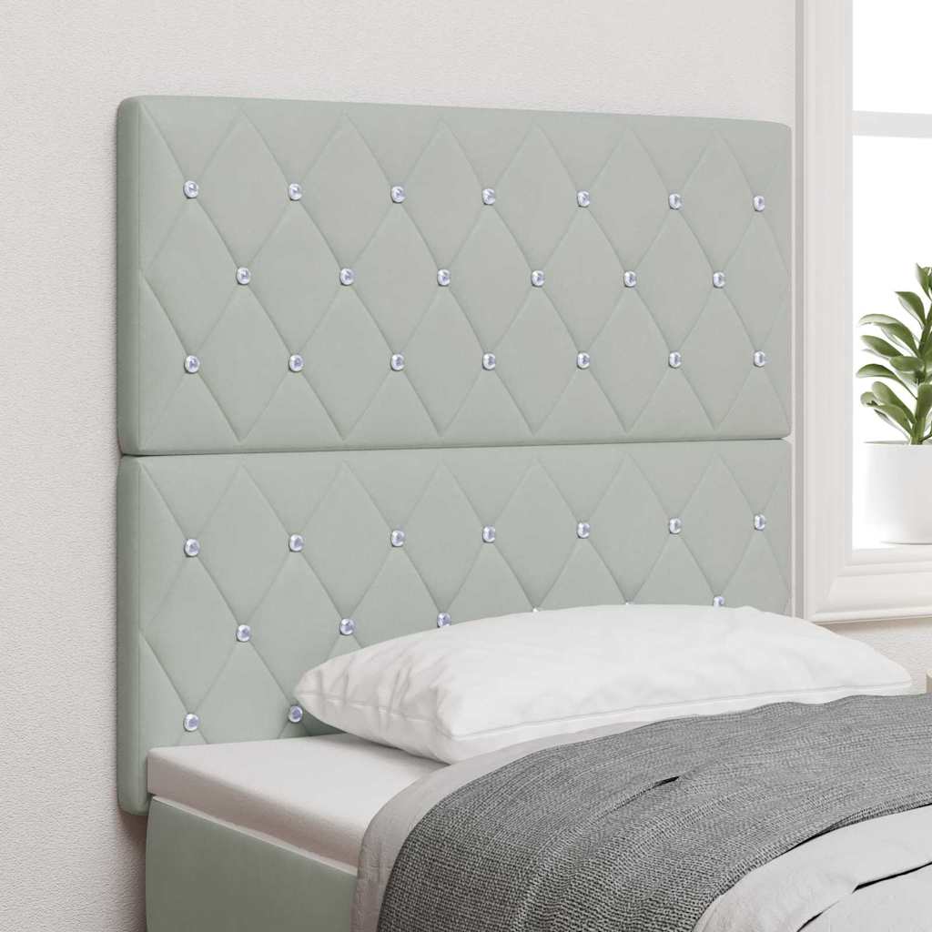 LED κεφαλάρι με LED ταινίες φωτός Ανοιχτό γκρι 80 cm Βελούδο - Pakobazaar