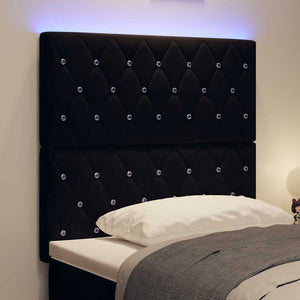 LED κεφαλάρι με LED ταινίες φωτός Μαύρο 100 cm Βελούδο
