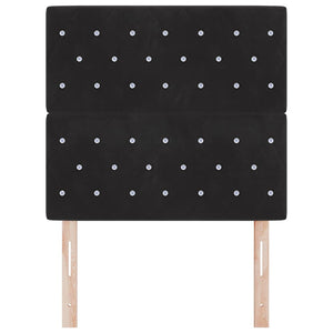 LED κεφαλάρι με LED ταινίες φωτός Μαύρο 100 cm Βελούδο