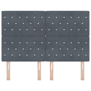 LED κεφαλάρι με LED ταινίες φωτός Σκούρο Γκρι 144 cm Βελούδο - Pakobazaar