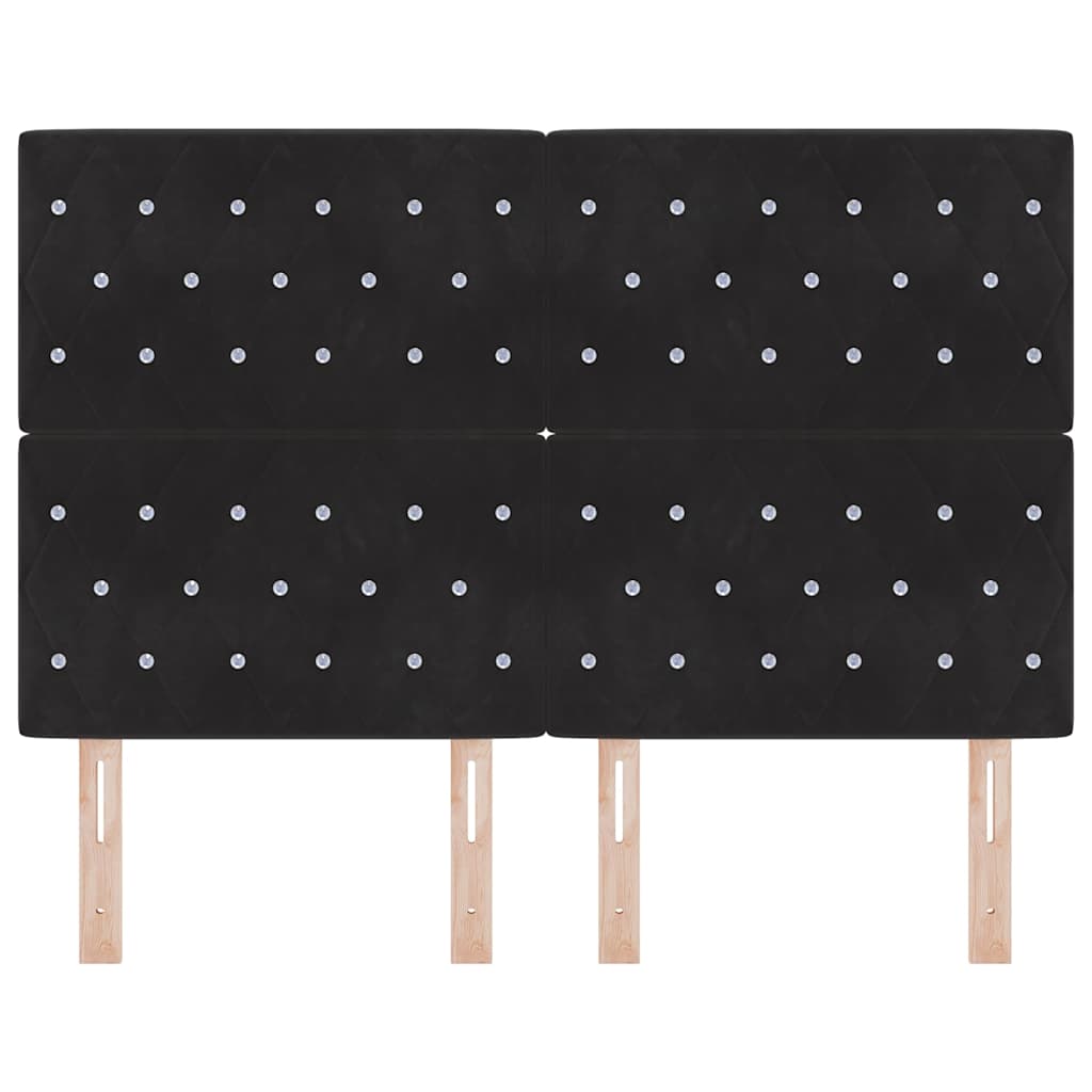 LED κεφαλάρι με LED ταινίες φωτός Μαύρο 144 cm Βελούδο - Pakobazaar