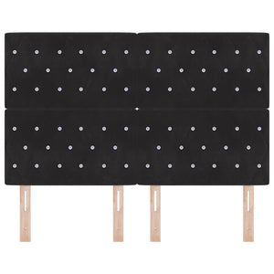 LED κεφαλάρι με LED ταινίες φωτός Μαύρο 144 cm Βελούδο - Pakobazaar