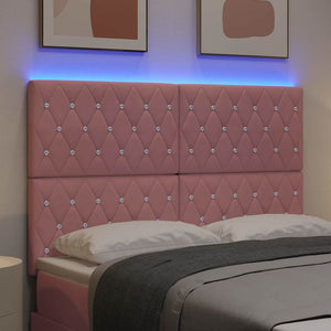 LED κεφαλάρι με LED ταινίες φωτός Ροζ 144 cm Βελούδο - Pakobazaar