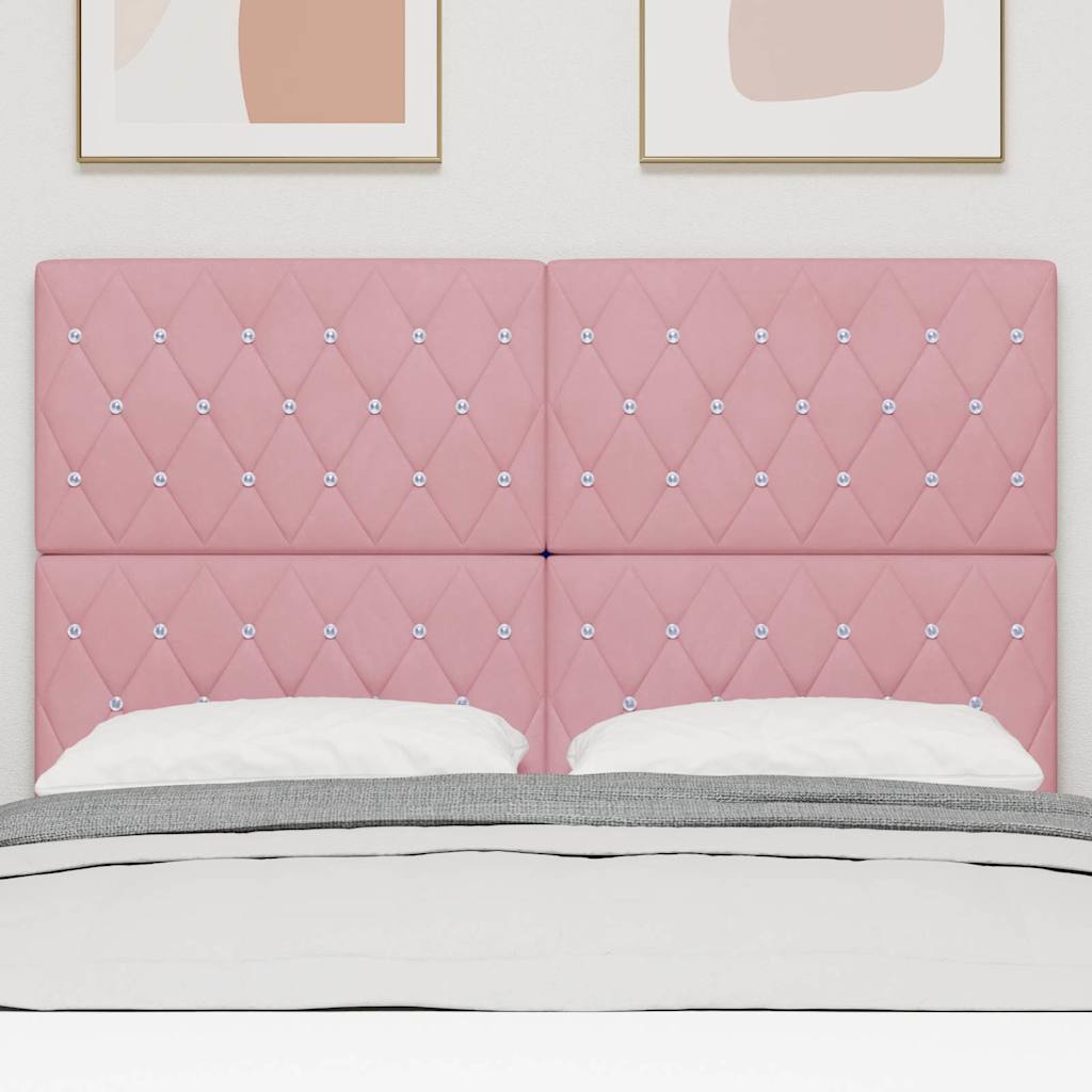 LED κεφαλάρι με LED ταινίες φωτός Ροζ 144 cm Βελούδο