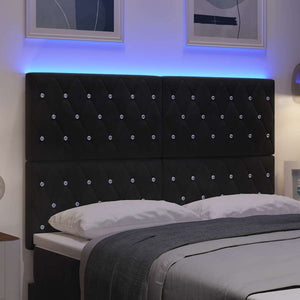LED κεφαλάρι με φώτα λωρίδας LED Μαύρο 160 cm Πολυεστέρας - Pakobazaar