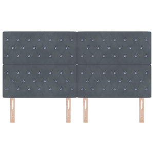 LED κεφαλάρι με LED ταινίες φωτός Σκούρο Γκρι 180 cm Βελούδο - Pakobazaar