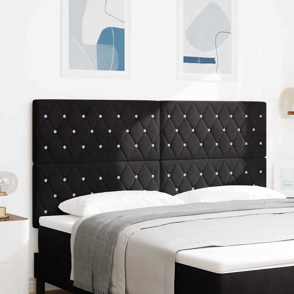 LED κεφαλάρι με LED ταινίες φωτός Μαύρο 180 cm Βελούδο - Pakobazaar