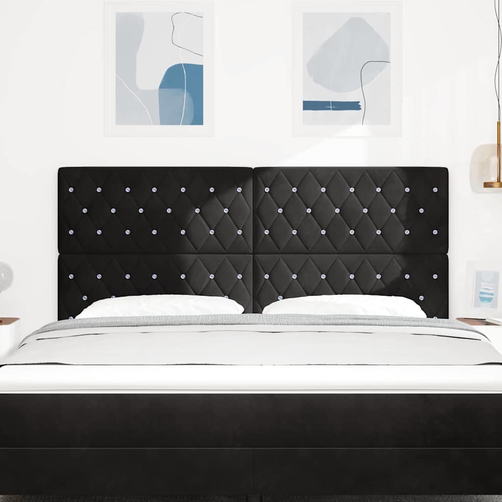LED κεφαλάρι με LED ταινίες φωτός Μαύρο 180 cm Βελούδο - Pakobazaar
