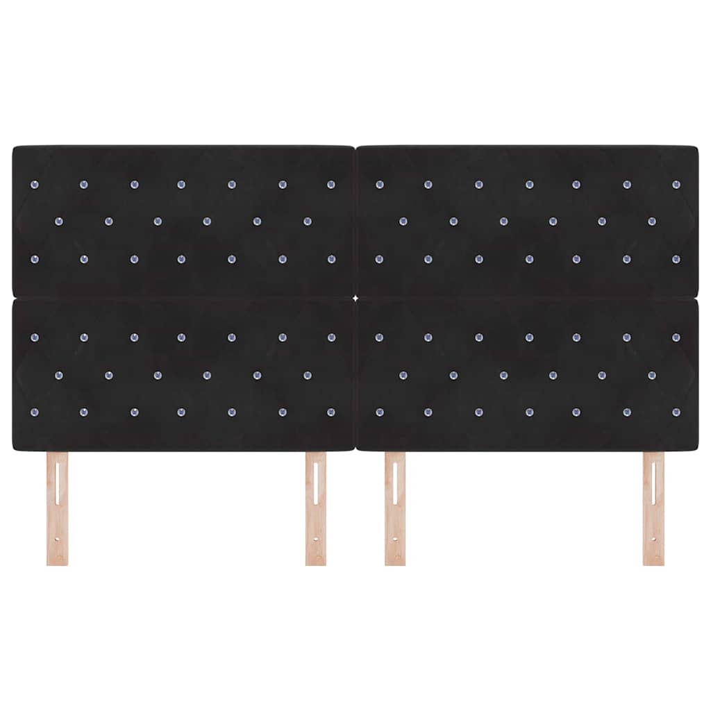LED κεφαλάρι με LED ταινίες φωτός Μαύρο 180 cm Βελούδο - Pakobazaar