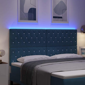 LED κεφαλάρι με LED ταινίες φωτός Σκούρο Μπλε 180 cm Βελούδο - Pakobazaar