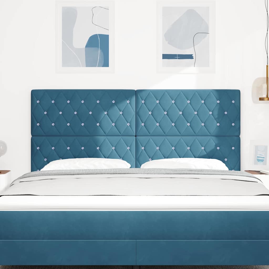 LED κεφαλάρι με LED ταινίες φωτός Σκούρο Μπλε 180 cm Βελούδο - Pakobazaar