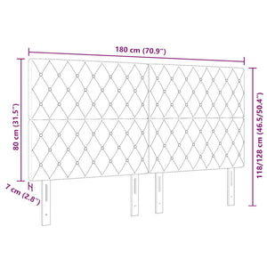 LED κεφαλάρι με LED ταινίες φωτός Σκούρο Μπλε 180 cm Βελούδο - Pakobazaar