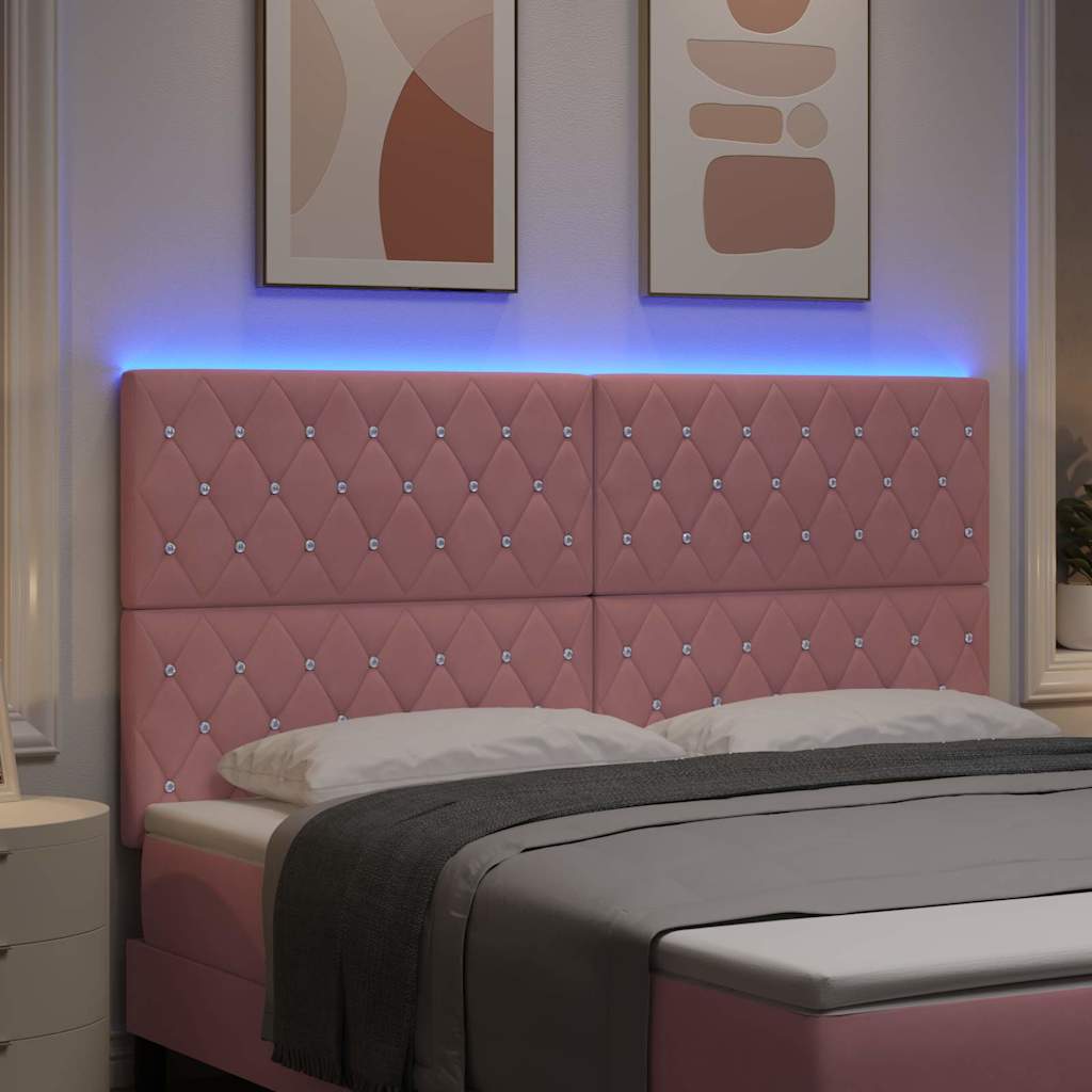 LED κεφαλάρι με LED ταινίες φωτός Ροζ 180 cm Βελούδο - Pakobazaar