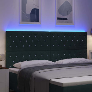 LED κεφαλάρι με LED ταινίες φωτός Σκούρο Πράσινο 200 cm Βελούδο