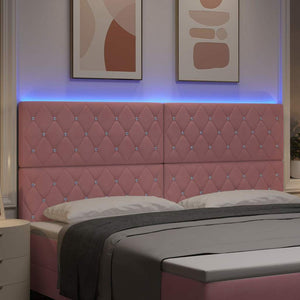 LED κεφαλάρι με LED ταινίες φωτός Ροζ 200 cm Βελούδο - Pakobazaar