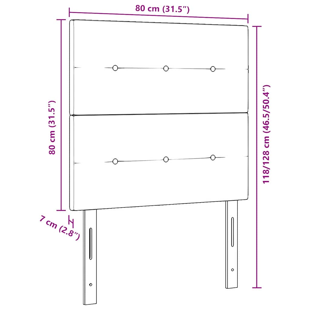 LED κεφαλάρι με φώτα λωρίδας LED Σκούρο Καφέ 80 cm Πολυεστέρας - Pakobazaar