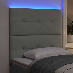 LED κεφαλάρι με LED ταινίες φωτός Ανοιχτό γκρι 80 cm Βελούδο