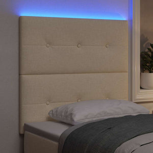LED κεφαλάρι με φώτα λωρίδας LED Κρεμ 90 cm Πολυεστέρας - Pakobazaar