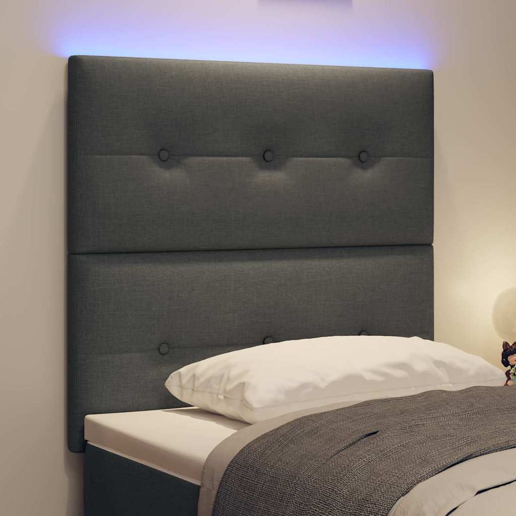 LED κεφαλάρι με LED ταινίες φωτός Σκούρο Γκρι 100 cm ύφασμα - Pakobazaar