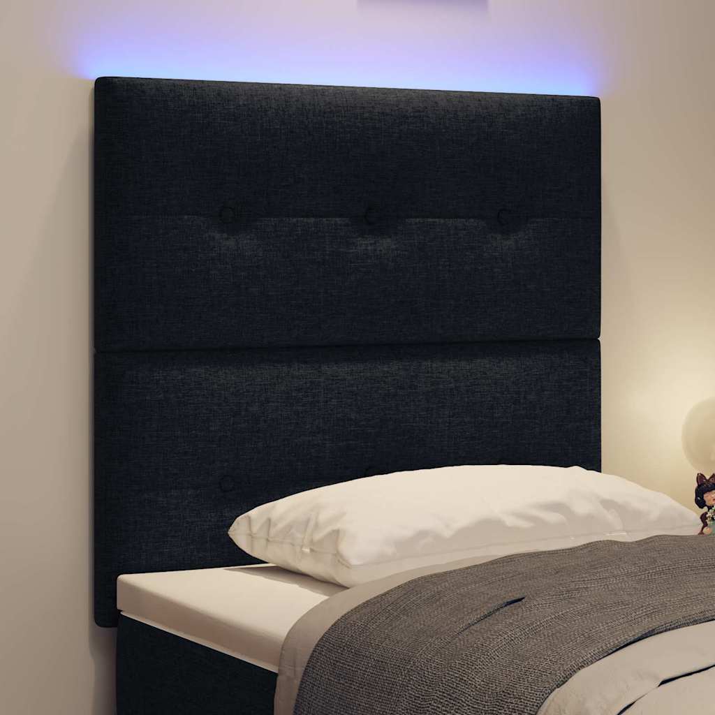 LED κεφαλάρι με LED ταινίες φωτός Μαύρο 100 cm ύφασμα - Pakobazaar