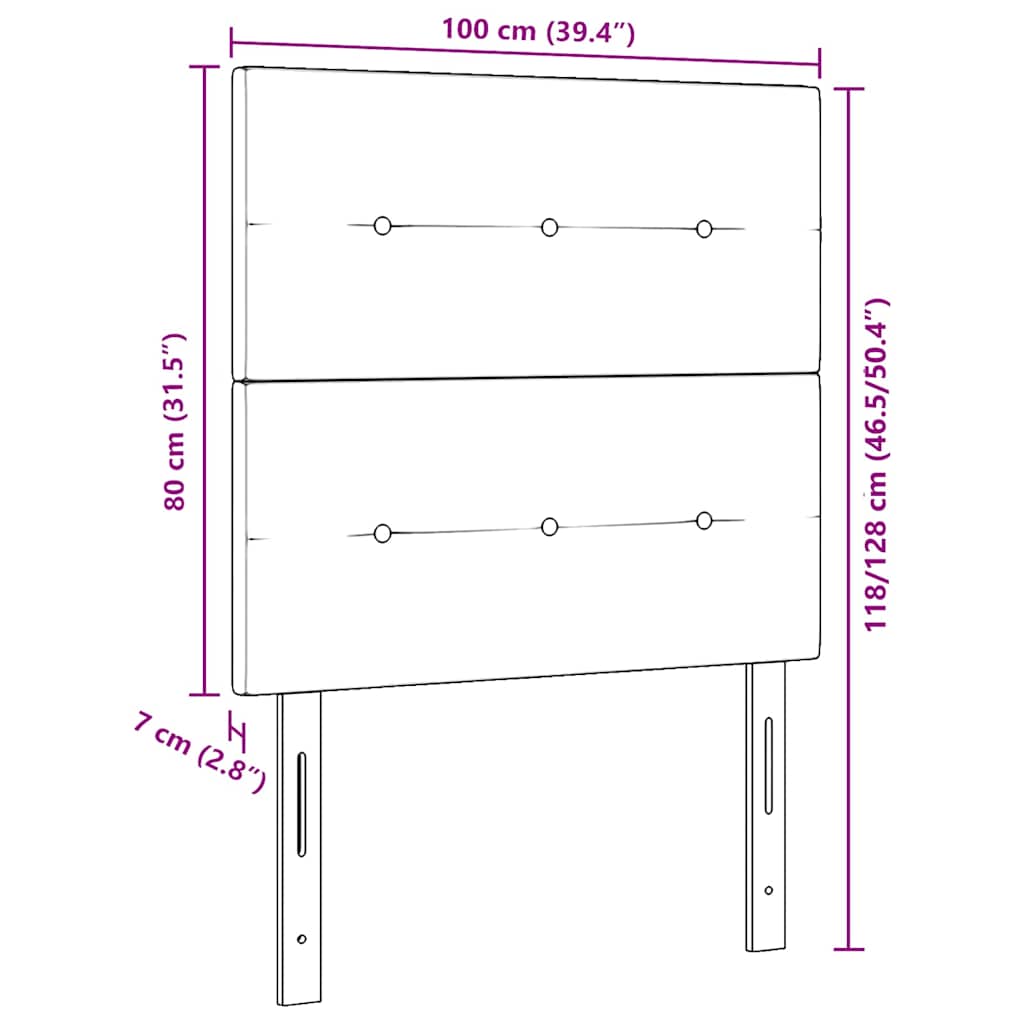 LED κεφαλάρι με φώτα λωρίδας LED Taupe 100 cm Πολυεστέρας - Pakobazaar