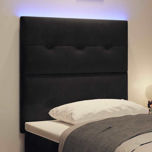 LED κεφαλάρι με LED ταινίες φωτός Μαύρο 100 cm Βελούδο