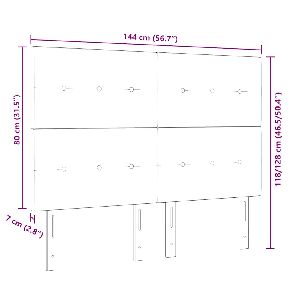 LED κεφαλάρι με κεφαλάρι Ανοιχτό γκρι 144 cm Πολυεστέρας - Pakobazaar