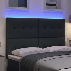 LED κεφαλάρι με LED ταινίες φωτός Σκούρο Γκρι 144 cm ύφασμα
