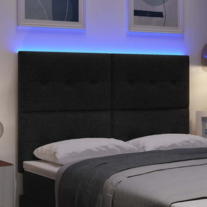 LED κεφαλάρι με φώτα λωρίδας LED Μαύρο 144 cm Πολυεστέρας - Pakobazaar