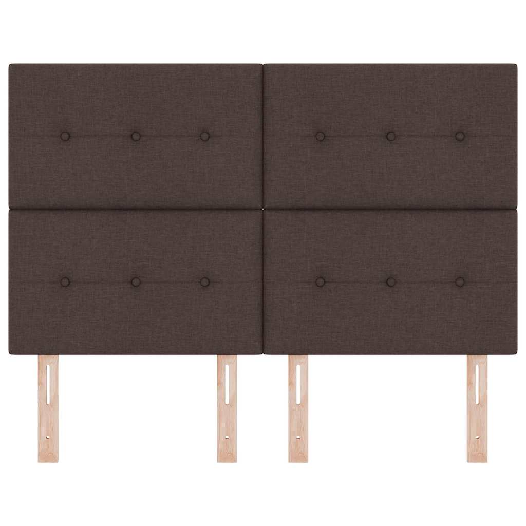 LED κεφαλάρι με φώτα λωρίδας LED Σκούρο Καφέ 144 cm Πολυεστέρας - Pakobazaar