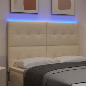 LED κεφαλάρι με φώτα λωρίδας LED Κρεμ 144 cm Πολυεστέρας - Pakobazaar